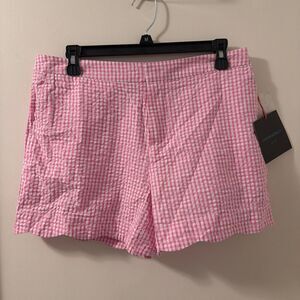 NWT Cynthia-rowley Women's Pink Gingham Scalloped Shorts Sz 6